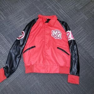 Mens L MJ Mickey Mouse Letterman Varsity Jacket